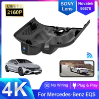 For Mercedes-Benz EQS 450 580 2022 2023 Front and Rear 4K Dash Cam for Car Camera Recorder Dashcam Plug and Play Car Dvr