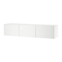 BESTÅ 電視櫃附門板, 白色/laxviken 白色, 180x42x38 公分
