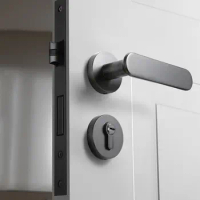 Light Luxur Magnetic Suction Mute Lockset Zinc Alloy Bedroom Door Locks Indoor Wooden Door Handle Lock Household Hardware