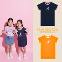【滿額現折300】KANGOL 童裝 洋裝 橘白 藍紫 有口袋 連身裙 62241580-