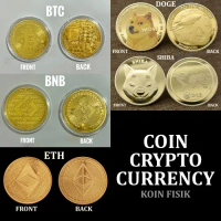 Koin Pajangan Kripto Koleksi Bitcoin Binance Doge Shiba Ethereum Theter