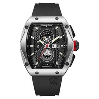 Alexandre Christie AC 6608 MC Black Silver Rubber Strap Men's Watches