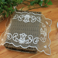 韓式蕾絲外貿原單歐式簡約現代刺繡陽臺小桌布茶盤空調蓋布裝飾巾