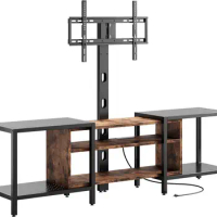 IRONCK 79 Inch TV Stand for TVs up to 85 Inch with Mount and Power Outlet, 3 Tiers TV Console with Storage Shelves