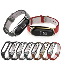 Mijobs Leather Wrist Strap Mi Band 3 Bracelet For Xiaomi Mi Band 3 Wrist Strap Belt Leather Wristband for Mi Band3 Smart Watch