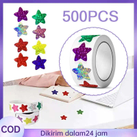 500 Pcs Stiker Label Glitter Deco Diy  Diy Stiker Warna Warni Pelangi Sticker Label Holo Stiker Kama