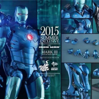 Original Hot toys 1/6 MMS314 Iron Man Alloy die-casting MK3 Blue stealth Full Set 12inch Action Figures Collectible Model gift