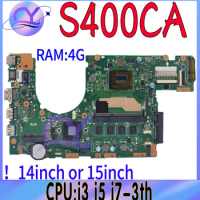 S400CA Mainboard For ASUS S500CA S400C S500C S400 S500 Laptop Motherboard With i3 i5 i7-3th CPU 4GB 100% Tested Work Well