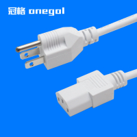 American Standard Three Plug White Power Cord C13 Character Tail SVT 3*18AWG White Three-Core Computer Extension Cable