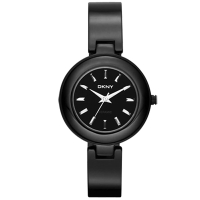 DKNY 魅力潮流晶鑽陶瓷套錶組-黑/30mm