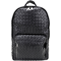 BOTTEGA VENETA 寶緹嘉 BV 展示品 黑色小牛皮編織後背包(底部刮痕)