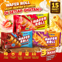 OEYA Wafer Roll Strawberry Paket 15 Pack Beli 10 Gratis 5 Isi 4 Roll Wafer Gulung Renyah Creamy Hala