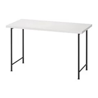 meja, putih/hitam, 120x60 cm
