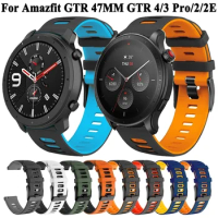 For Amazfit GTR 47mm Silicone Watch Strap Band For Amazfit Pace/Stratos 3/GTR 4 /GTR 2 2E 3 GTR3 Pro Bracelet Watchband 22mm