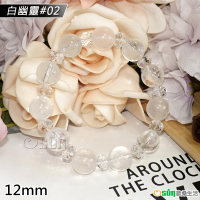 【Osun】12mm02天然異象水晶白幽靈造型手鍊(情人節生日禮物飾品母親節水晶手鍊CE476)