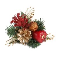 Pine Cone Gift Box Artificial Pine Stems Christmas Flowers Wreath Holiday Home Winter Decor Fake Pine Ornament Arrangements