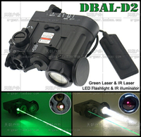 全功能DBAL-D2強光戰術電筒+綠鐳射IR鐳射IR電筒頭盔照明燈黑色