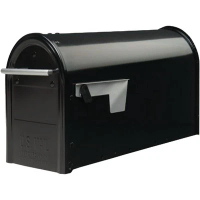 Gibraltar Franklin Black Steel Rural Post Mount Mailbox FM110BAM Gibraltar