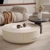 Round Luxury Coffee Tables Designer Small Apartment Breakfast Fashion Side Tables Sedentary Vanity Stolik Kawowy Home Furnitures