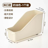 日本鑊具收納盒帶輪廚房櫥櫃整理盒滾輪收納拉籃儲物盒置物架