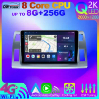 Owtosin QLED 2K Android 12 8G+256G GPS Car Radio For Toyota Previa Estima Tarago XR50 2006-2016 4G SIM WiFi DAB Stereo Head Unit
