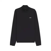 Hugo Boss K_Ever-X Zip-Neck Cotton Sweater with Logo Print Dark Blue XL Blue