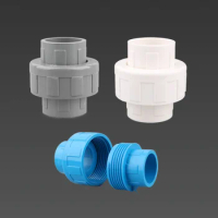 1pc PVC Union 20 25 32 40 50mm Equal Coupling Water Pipe Straight Connector For Garden Irrigation Aquarium Fish Tank Fittings