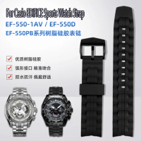 Silicone Rubber Bracelet For Casio EDIFICE 5468 EFR-303/304 EFR-516PB EFR-516 Men‘s Resin Watch Strap 22MM Waterproof Watchbands