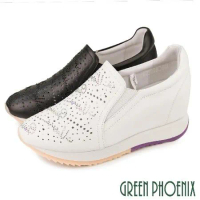 【GREEN PHOENIX】女 休閒鞋 懶人鞋 厚底鞋 內增高 鑽飾 百搭
