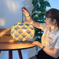 Đèn gỗ trang trí hình lá tròn DT02