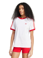 เสื้อยืดผู้หญิง 3-Stripes รุ่น JX1459 สี White / Better Scarlet