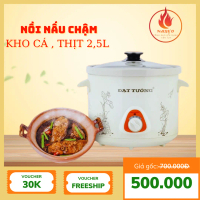 Nồi Nấu Chậm 2,5 Lít Kho Cá, Hấp, Đa Năng, Giữ Nhiệt Lâu với Lõi Sứ Ceramic Nồi nấu chậm ĐẠT TƯỜNG n