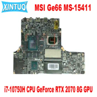 MS-15411 Motherboard for MSI Ge66 MS-15411 with i7-10750H CPU GeForce RTX 2070 8G GPU 607-15411-01S Version: 1.0 DDR4 100% test