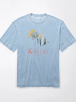 เสื้อยืดผู้ชาย G SS KAUAI SET IN TEE- CSD BURNOUT + SERIOUSLY SOFT สี ฟ้า