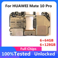 Logic Board For Huawei Mate 10 Pro Motherboard Original Unlocked Mainboard With Android System 64GB 128GB Plate