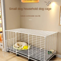 Dog cage, small dog house, toilet integrated small dog cage, large iron mesh pet cage, indoor household cat cage