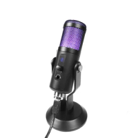 GAM-U20 Professional Mobile Computer USB Gaming Microphone Live Streaming Media Blog RGB Condenser Microphone
