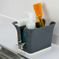 ♚MY COLOR♚廚房瀝水收納盒 浴室 餐具 清潔 洗漱 分隔 鏤空 瀝乾 菜瓜布 抹布 防滑【G46-1】