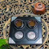 泰國進口杯墊套裝特色旅游紀念品日式禪意茶具實木竹編防燙墊碗墊