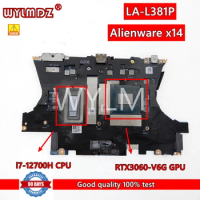 HDS41 LA-L381P Notebook Mainboard For Dell Alienware x14 Laptop Motherboard With i7-12700H CPU RTX3060-V6G GPU CN 01CYTC