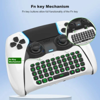 Keyboard for Playstation5 Controller Wireless Chatpad BluetoothCompatible with Green Backlighting 3.5mmAudio Port