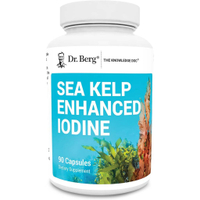 Dr. Berg Sea Kelp Enhanced Iodine 90 Capsules - 200 mcg of Premium Iodine - Seaweed Blend Includes K