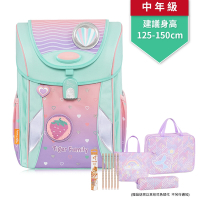 Tiger Family學院風護童安全燈超輕量護脊書包Pro 2-莓好花漾