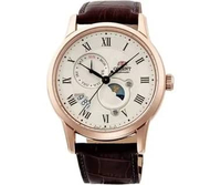 Orient Sun & Moon RA-AK0007S30B Jam Tangan Pria Mekanik Vintage Dial Krem Disk Matahari Bulan Berput