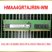 1 Pcs 32GB 32G 2R×8 DDR4 2933 PC4-2933Y RE4 ECC REG RAM For SK Hynix Memory HMAA4GR7AJR8N-WM