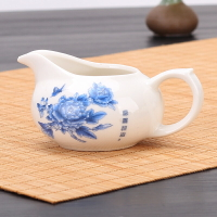 白瓷公道杯茶濾一體分茶器公杯陶瓷茶具茶漏套裝功德單個茶海小號