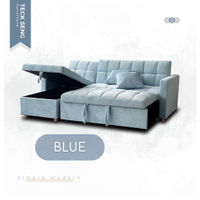 [NEW LAUNCH - Free 2 Pillow] 3 Seater Sofa Set L Shape Sofa Multifunctional Sofa Bed Storage Velvet Fabric Sofa