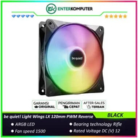 be quiet! Light Wings LX 120mm PWM Reverse Black - Great Performance and Impressive Lighting - ARGB 