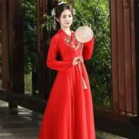 Chinese Traditional Hanfu Dress Women Folk Dance Costume Ladies Ancient Han Dynasty Elegant Princess Stage Outfits