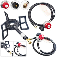 1.5FT Grill Connector and Hose 0-20 PSI Adjustable High Pressure Propane Gas Regulator for Most Gas Grill Heater Fire Pit Table